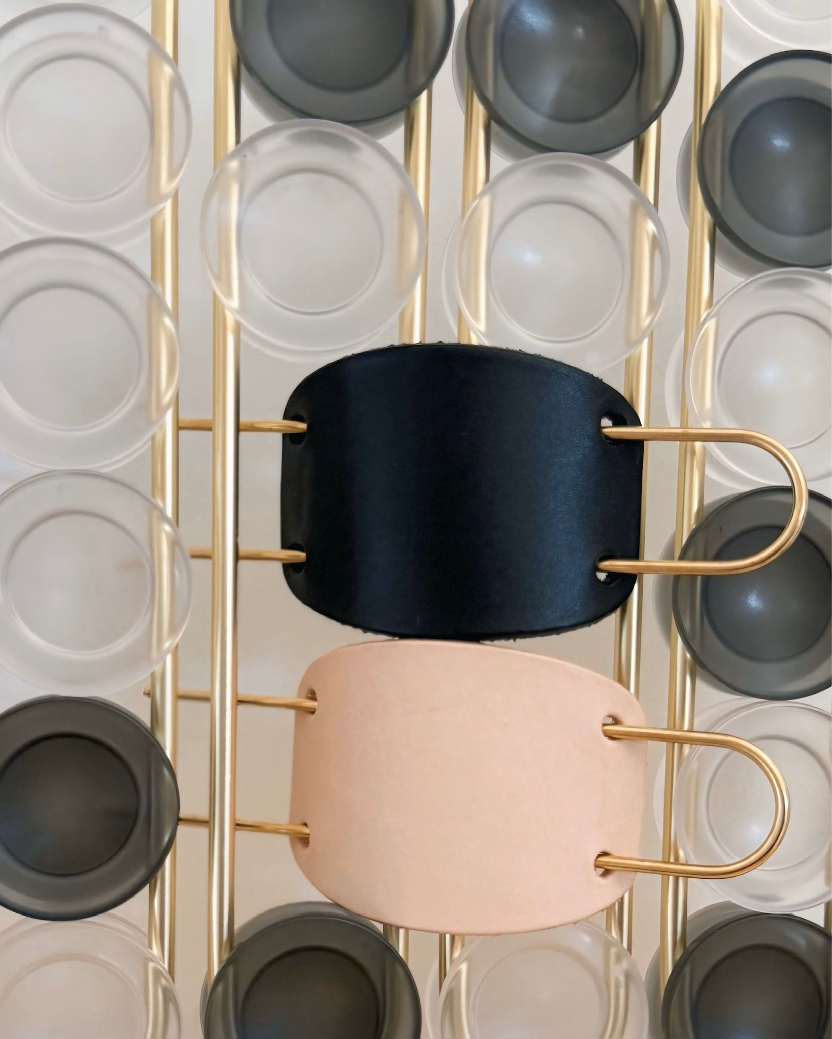 BRASS & LEATHER HAIR PIN