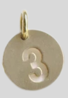 NUMBER BRASS CHARM