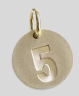 NUMBER BRASS CHARM